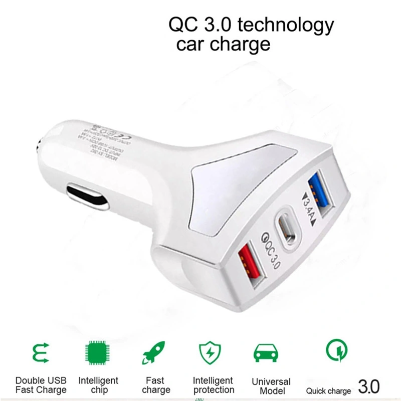 High Quality QC3.0 Charger Pd Car Charger Fast Car Charging Double USB for Smart Phone