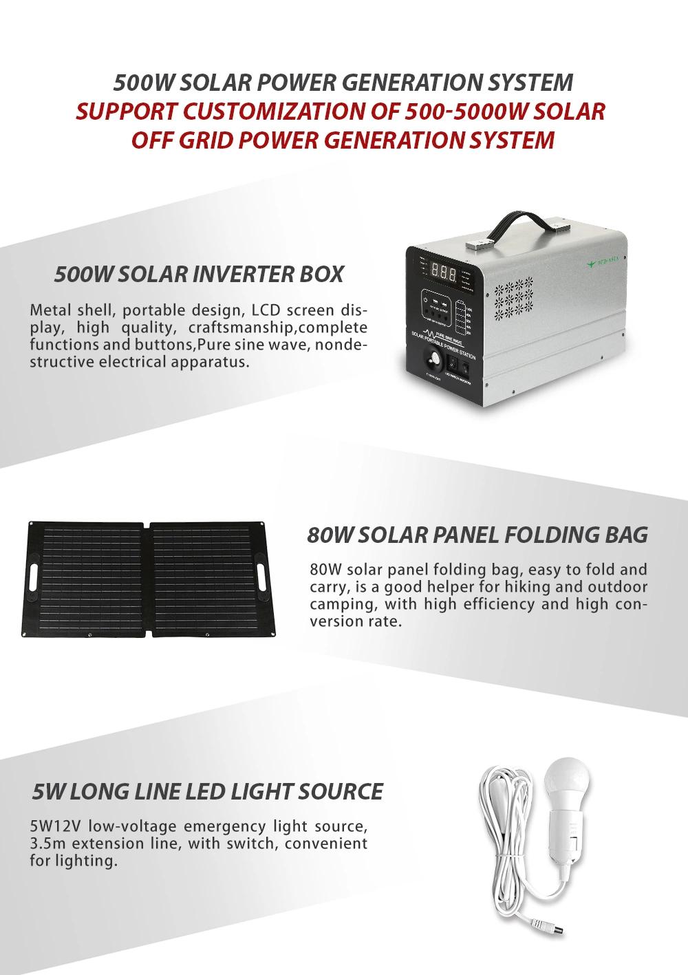 CE Approved Mobile Solar Power Station 500W Multifunction Lithium Battery Manufactory-Price Power Bank for Electronic Devices RV Yacht Sailing Ship Solar Light