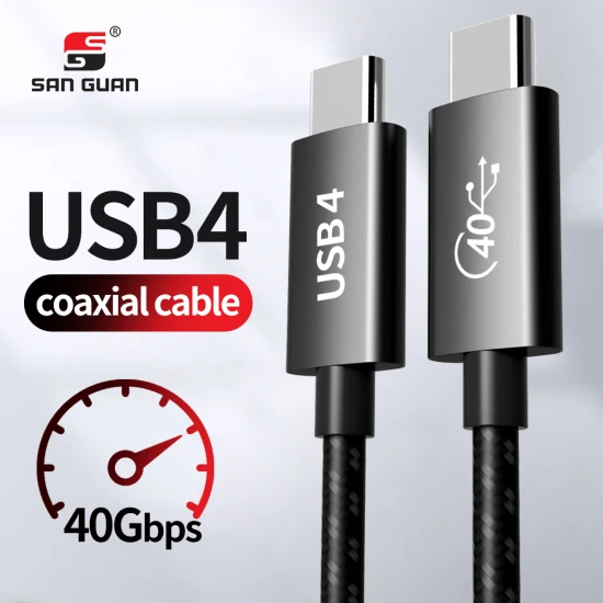 Новый коаксиальный кабель USB4 Gen3 длиной 3 м, 10 футов, 100 Вт, зарядка Pd, Thunderbolt 4, 40 Гбит/с, USBC для Thunderbolt4 Tbt3, сертифицированный ISO9001 завод